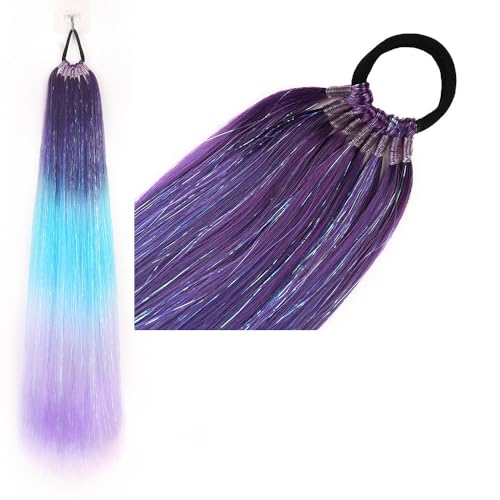 Pferdeschwanz-Haarteil mit Gummiband-Haarring Langer Zopf Kunsthaar Pferdeschwanz Haarsträhnen Mädchen Haarschmuck Mädchen Extralang Clip On Haarteil Zopf Pferdeschwanz von XCHANJUN