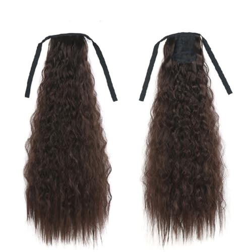 Pferdeschwanz Haarteil mit Kordelzug, Lange Wellen Zopf Verlängerung Haare Extensions Synthetik Wellig Haarverlängerung Clip in Ponytail für Damen, zopf extension von XCHANJUN