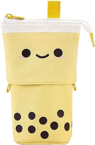 XCHANJUN Federmäppchen Cartoon Bleistifthalter Nylon Niedlich Bubble Tea Mäppchen Tasche Schreibwarenetui Geschenk Einziehbare Tasche Bleistifthalter Bewerben aufMädchen Jungs Briefpapierkasten von XCHANJUN