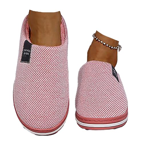 XCMXBM Closed Toe Slippers Arch Support Slippers Non Slip Home Shoes Orthopedic Fluffy Wide Fit cosy winter Slippers for Women (A Rosa, Erwachsene, Damen, 37, Numerisch, EU Schuhgrößensystem, M) von XCMXBM