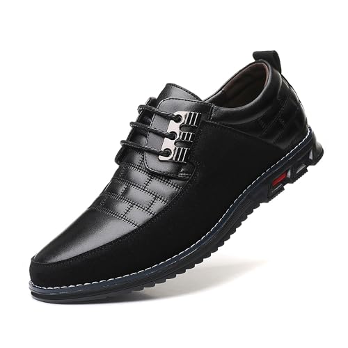 XCMXBM Herren Mokassins,Lederschuhe, Klassische Oxford Lederschuhe, Casual Business Formal (Schwarz, Erwachsene, Herren, 43, Numerisch, EU Schuhgrößensystem, M) von XCMXBM