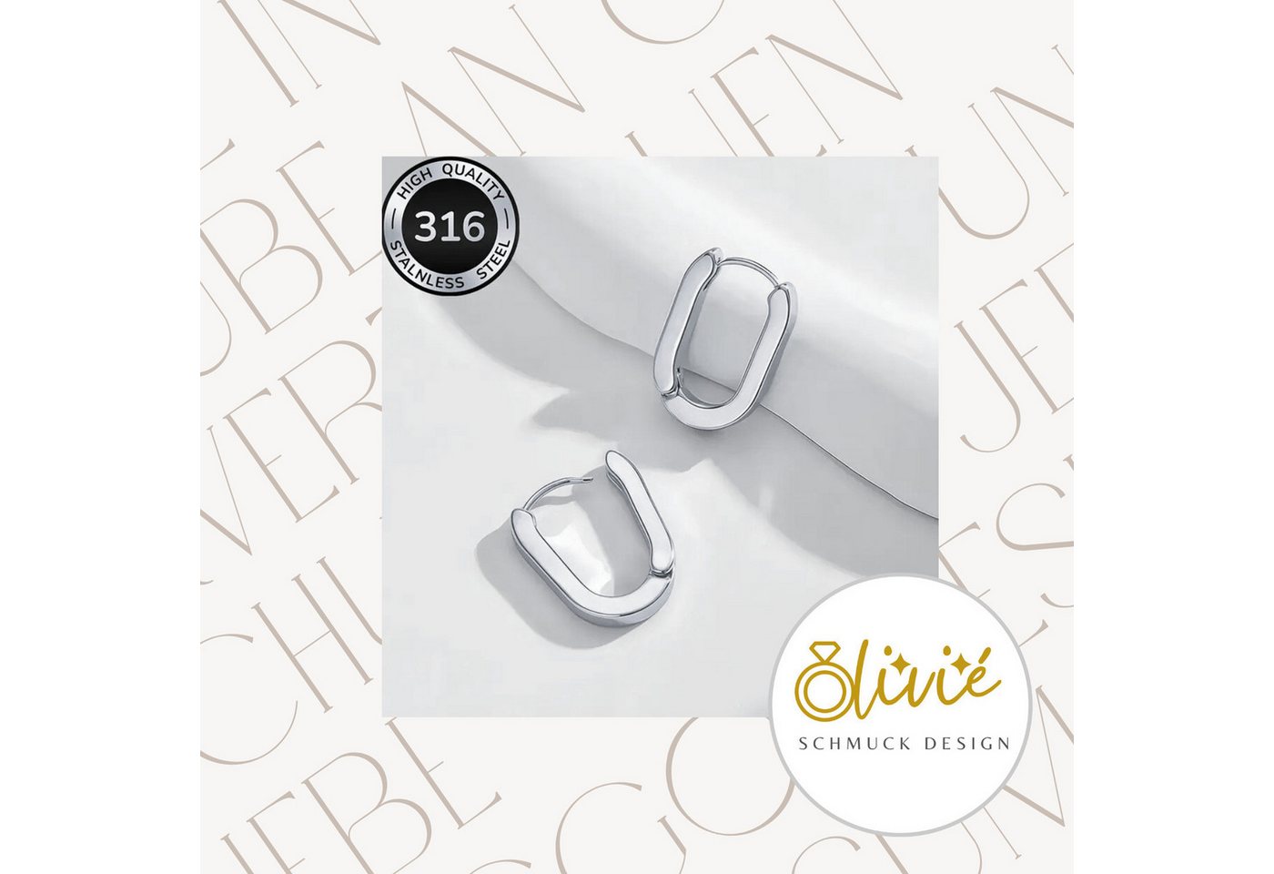 XCOAST Ohrhänger-Set Damen-Ohrringe aus Edelstahl – Silber, hypoallergen, edel & zeitlos (1-tlg., 1 Paar Ohrringe im Schmuck Etui), oval, edel verabeitet, eleganter Schnitt, hochwertig von XCOAST