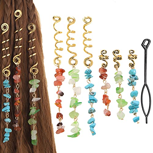 6 Stück Dreadlocks Schmuck Haarspiralen Clips Dreadlocks Perlen Dreadlocks Haarspange Spiral Haarspangen Haarschmuck Braids Zöpfe Schmuck Haar Dreadlocks Zubehör Für Zöpfe Dekoration von XCSJ