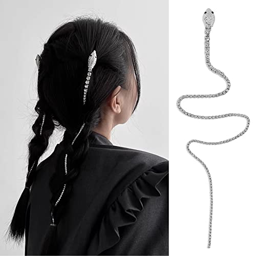 Haarspangen Quaste Schlange Haarspangen Mit Fransen Zarte Damen Haarspangen Modische Rutschfeste Metall Haarspangen Haarschmuck Für Frauen Mädchen Haarstyling Zubehör (Silber) von XCSJ