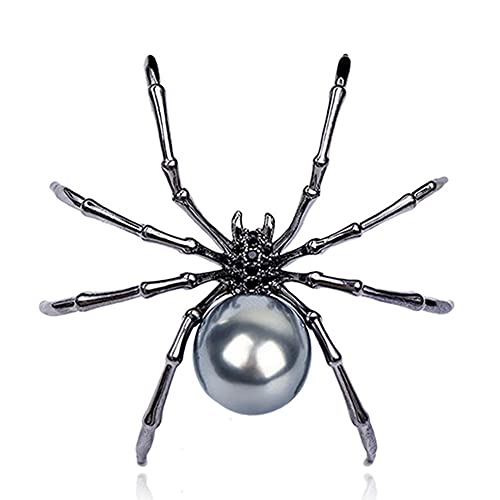 Vintage Brosche für Frauen Mädchen Spinne Schwarz Kubikzircon Nachgeahmte Perle Broschen Sonnenförmige Brosche Weibliche Schal Clip Corsage Revers Schmuck Halloween Kleidung Zubehör von XCSM