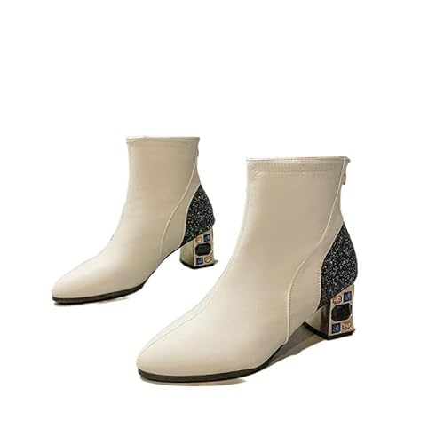XCVFBVG-Pumpen Toe Western Boots Ankle Boots Shoes Women Cowboy Boots Wedges Femal Shoes(Size:40 EU) von XCVFBVG