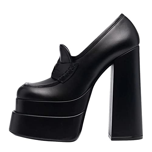 XCVFBVG-Pumpen Women's Shoes Waterproof Platform Women's High Heels(Color:Black,Size:41 EU) von XCVFBVG