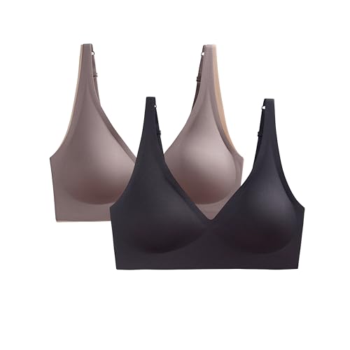 2er Pack Seamless BH Klassischer Einfarbiger BH Sexy Y2K BH Neckholder BH Ohne Bügel Sport BH Crop Tops Damen Bustier Bikini Damen Sport Tank Top Damen von XCXC