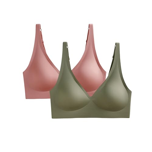 2er Pack Seamless BH Klassischer Einfarbiger BH Sexy Y2K BH Neckholder BH Ohne Bügel Sport BH Crop Tops Damen Bustier Bikini Damen Sport Tank Top Damen von XCXC