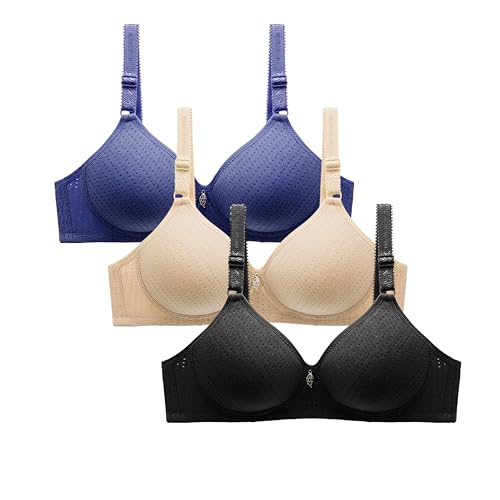 3er Pack Push Up BH Atmungsaktiv Rückenfreier BH Aesthetic Bustiers Ohne Bügel Schlaf BH Frauen Sommer Träger Top BH mit verstellbaren Trägern BH mit Kleinen Accessoires von XCXC