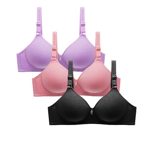 3er Pack Push Up BH Atmungsaktiv Rückenfreier BH Aesthetic Bustiers Ohne Bügel Schlaf BH Frauen Sommer Träger Top BH mit verstellbaren Trägern BH mit Kleinen Accessoires von XCXC