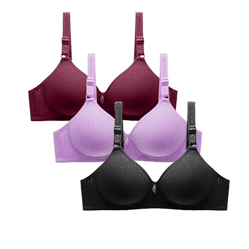 3er Pack Push Up BH Atmungsaktiv Rückenfreier BH Aesthetic Bustiers Ohne Bügel Schlaf BH Frauen Sommer Träger Top BH mit verstellbaren Trägern BH mit Kleinen Accessoires von XCXC