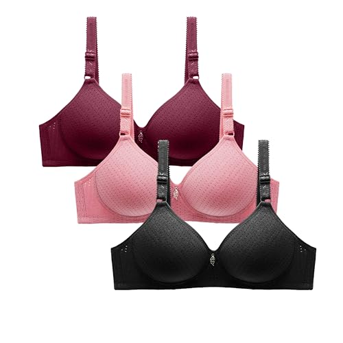 3er Pack Push Up BH Atmungsaktiv Rückenfreier BH Aesthetic Bustiers Ohne Bügel Schlaf BH Frauen Sommer Träger Top BH mit verstellbaren Trägern BH mit Kleinen Accessoires von XCXC