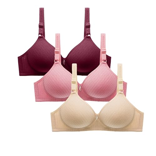 3er Pack Push Up BH Atmungsaktiv Rückenfreier BH Aesthetic Bustiers Ohne Bügel Schlaf BH Frauen Sommer Träger Top BH mit verstellbaren Trägern BH mit Kleinen Accessoires von XCXC