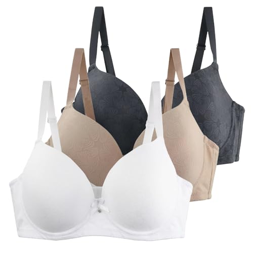 XCXC 3er-Pack Damen BHS mit Bügel Frauen Große Größen Push-Up Leicht Perfekte Passform Klassische-BH mit Verstellbaren Trägern, Anti-Sagging BH Set für Alltag und Freizeit von XCXC