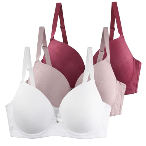 XCXC 3er-Pack Damen BHS mit Bügel Frauen Große Größen Push-Up Leicht Perfekte Passform Klassische-BH mit Verstellbaren Trägern, Anti-Sagging BH Set für Alltag und Freizeit von XCXC
