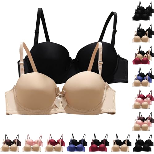 XCXC 2er/3er-Pack Damen BH ohne Bügel Frauen Bequemer Push-Up Bügelloser Klassische BHS mit Verstellbaren Trägern Perfekte Passform Bra Set für Alltag und Freizeit XCXC 2er/3er-Pack Damen BH ohne Bügel Frauen Bequemer Push-Up Bügelloser Klassische BHS mit Verstellbaren Trägern Perfekte Passform Bra Set für Alltag und Freizeit von XCXC