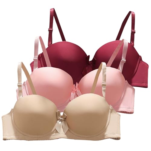 XCXC 2er/3er-Pack Damen BH ohne Bügel Frauen Bequemer Push-Up Bügelloser Klassische BHS mit Verstellbaren Trägern Perfekte Passform Bra Set für Alltag und Freizeit von XCXC