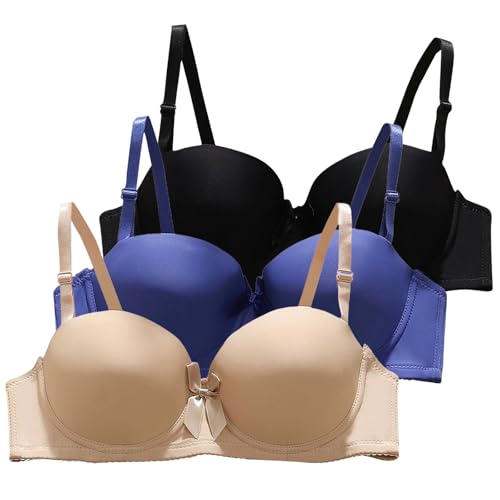 XCXC 2er/3er-Pack Damen BH ohne Bügel Frauen Bequemer Push-Up Bügelloser Klassische BHS mit Verstellbaren Trägern Perfekte Passform Bra Set für Alltag und Freizeit von XCXC