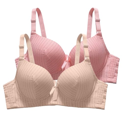 XCXC 2er/3er-Pack Damen Push-Up BH ohne Bügel Frauen Atmungsaktiver Leichter Push-Up Bügelloser BHS mit Verstellbaren Trägern Women Freizeit Bra Set von XCXC