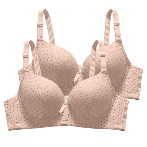 XCXC 2er/3er-Pack Damen Push-Up BH ohne Bügel Frauen Atmungsaktiver Leichter Push-Up Bügelloser BHS mit Verstellbaren Trägern Women Freizeit Bra Set von XCXC