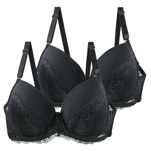 XCXC 2er-Pack Damen BH ohne Bügel Frauen Große Größen Push-Up Spitzen-BH Leicht Bequemes Klassische BHS mit Verstellbaren Trägern, Anti-Sagging BH Set für Alltag und Freizeit XCXC 2er-Pack Damen BH ohne Bügel Frauen Große Größen Push-Up Spitzen-BH Leicht Bequemes Klassische BHS mit Verstellbaren Trägern, Anti-Sagging BH Set für Alltag und Freizeit von XCXC