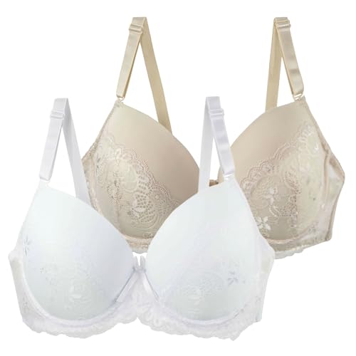 XCXC 2er-Pack Damen BH ohne Bügel Frauen Große Größen Push-Up Spitzen-BH Leicht Bequemes Klassische BHS mit Verstellbaren Trägern, Anti-Sagging BH Set für Alltag und Freizeit XCXC 2er-Pack Damen BH ohne Bügel Frauen Große Größen Push-Up Spitzen-BH Leicht Bequemes Klassische BHS mit Verstellbaren Trägern, Anti-Sagging BH Set für Alltag und Freizeit von XCXC