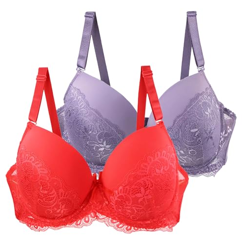XCXC 2er-Pack Damen BH ohne Bügel Frauen Große Größen Push-Up Spitzen-BH Leicht Bequemes Klassische BHS mit Verstellbaren Trägern, Anti-Sagging BH Set für Alltag und Freizeit XCXC 2er-Pack Damen BH ohne Bügel Frauen Große Größen Push-Up Spitzen-BH Leicht Bequemes Klassische BHS mit Verstellbaren Trägern, Anti-Sagging BH Set für Alltag und Freizeit von XCXC
