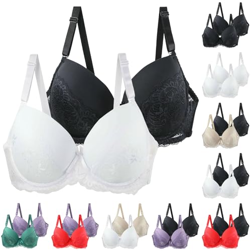 XCXC 2er-Pack Damen BH ohne Bügel Frauen Große Größen Push-Up Spitzen-BH Leicht Bequemes Klassische BHS mit Verstellbaren Trägern, Anti-Sagging BH Set für Alltag und Freizeit XCXC 2er-Pack Damen BH ohne Bügel Frauen Große Größen Push-Up Spitzen-BH Leicht Bequemes Klassische BHS mit Verstellbaren Trägern, Anti-Sagging BH Set für Alltag und Freizeit von XCXC