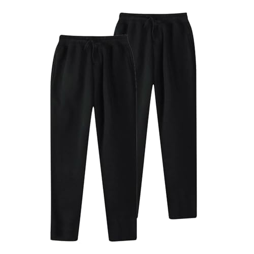 XCXC 2er Pack Jogginghose Herren Einfarbiger Baggy Hose mit Kordelzug und Taschen Männer Sporthose Wanderhose Trainingshose Outdoor Hosen für Lässiges Fitnessstudio und Joggen von XCXC