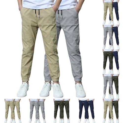 XCXC 2er-Pack Jogginghose Jungen Baumwoll-Leinen Hose Kinder Locker geschnittene Freizeithose mit Kordelzug und elastischen Bündchen Trainingshose Cargohose Miederhose Outdoor Hose XCXC 2er-Pack Jogginghose Jungen Baumwoll-Leinen Hose Kinder Locker geschnittene Freizeithose mit Kordelzug und elastischen Bündchen Trainingshose Cargohose Miederhose Outdoor Hose von XCXC