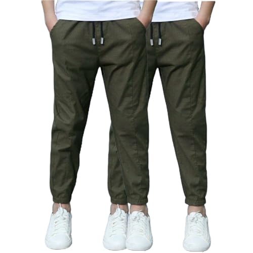 XCXC 2er-Pack Jogginghose Jungen Baumwoll-Leinen Hose Kinder Locker geschnittene Freizeithose mit Kordelzug und elastischen Bündchen Trainingshose Cargohose Miederhose Outdoor Hose XCXC 2er-Pack Jogginghose Jungen Baumwoll-Leinen Hose Kinder Locker geschnittene Freizeithose mit Kordelzug und elastischen Bündchen Trainingshose Cargohose Miederhose Outdoor Hose von XCXC