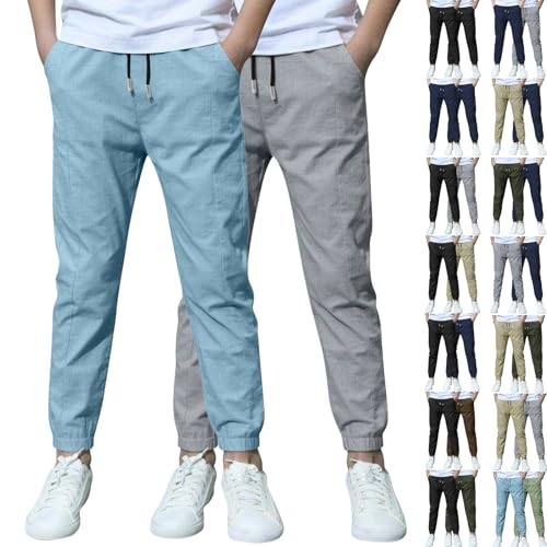 XCXC 2er-Pack Jogginghose Jungen Baumwoll-Leinen Hose Kinder Locker geschnittene Freizeithose mit Kordelzug und elastischen Bündchen Trainingshose Cargohose Miederhose Outdoorhose XCXC 2er-Pack Jogginghose Jungen Baumwoll-Leinen Hose Kinder Locker geschnittene Freizeithose mit Kordelzug und elastischen Bündchen Trainingshose Cargohose Miederhose Outdoorhose von XCXC