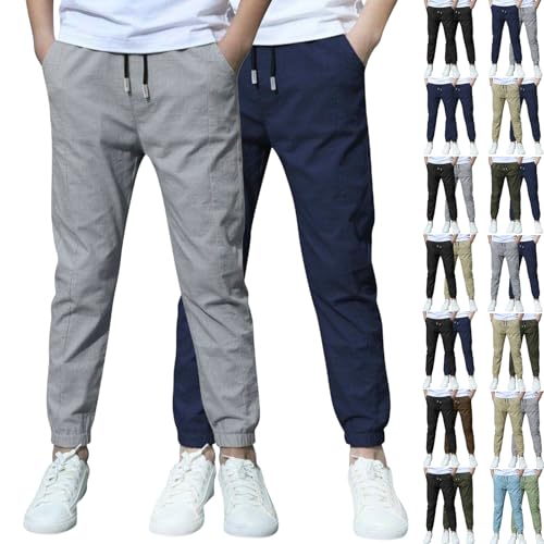 XCXC 2er-Pack Jogginghose Jungen Baumwoll-Leinen Hose Kinder Locker geschnittene Freizeithose mit Kordelzug und elastischen Bündchen Trainingshose Cargohose Miederhose Outdoorhose XCXC 2er-Pack Jogginghose Jungen Baumwoll-Leinen Hose Kinder Locker geschnittene Freizeithose mit Kordelzug und elastischen Bündchen Trainingshose Cargohose Miederhose Outdoorhose von XCXC