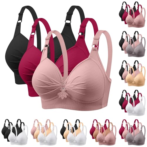 XCXC 3er Pack BHS Damen Ohne Bügel Push Up BH Set Frauen Grosse Grössen Klassische BH mit verstellbarem Weich Atmungsaktiver Bequem BHS Set Bustier für Alltag Fitness Outdoor XCXC 3er Pack BHS Damen Ohne Bügel Push Up BH Set Frauen Grosse Grössen Klassische BH mit verstellbarem Weich Atmungsaktiver Bequem BHS Set Bustier für Alltag Fitness Outdoor von XCXC