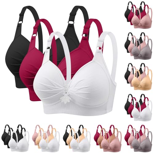 XCXC 3er Pack BHS Damen Ohne Bügel Push Up BH Set Frauen Grosse Grössen Klassische BH mit verstellbarem Weich Atmungsaktiver Bequem BHS Set Bustier für Alltag Fitness Outdoor XCXC 3er Pack BHS Damen Ohne Bügel Push Up BH Set Frauen Grosse Grössen Klassische BH mit verstellbarem Weich Atmungsaktiver Bequem BHS Set Bustier für Alltag Fitness Outdoor von XCXC