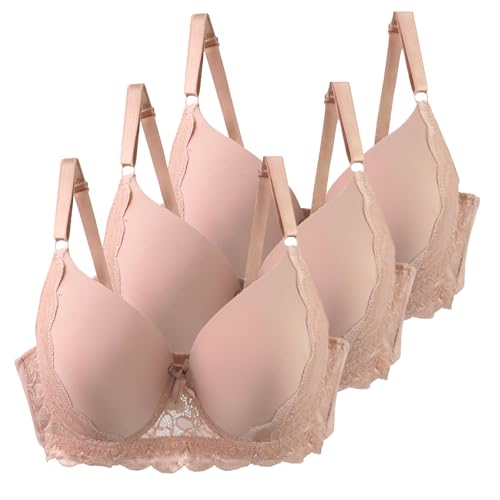 XCXC 3er Pack Damen BHS mit Bügel 85–115 B/C Große Größen Push-Up Spitzen-BH mit Verstellbaren Trägern Leicht Atmungsaktiv Komfort Unterwäsche für Alltag und Freizeit XCXC 3er Pack Damen BHS mit Bügel 85–115 B/C Große Größen Push-Up Spitzen-BH mit Verstellbaren Trägern Leicht Atmungsaktiv Komfort Unterwäsche für Alltag und Freizeit von XCXC