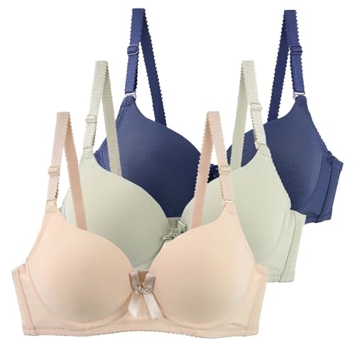 XCXC 3er-Pack Damen BHS mit Bügel Frauen Große Größen Push-Up Leicht Perfekte Passform Klassische-BH mit Verstellbaren Trägern, Anti-Sagging BH Set für Alltag und Freizeit von XCXC