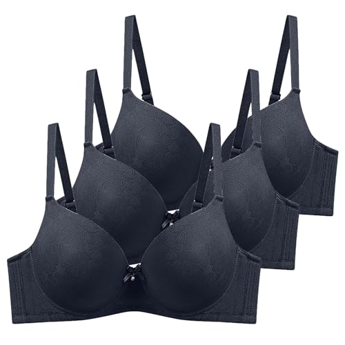 XCXC 3er Pack Damen BHS mit Bügel Frauen Spitzen-BH Leicht Perfekte Passform Klassische Anti-Sagging BH Set mit Verstellbaren Trägern für Alltag und Freizeit von XCXC