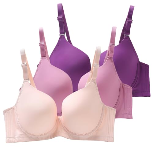 XCXC 3er Pack Damen BHS mit Bügel Frauen Spitzen-BH Leicht Perfekte Passform Klassische Anti-Sagging BH Set mit Verstellbaren Trägern für Alltag und Freizeit von XCXC
