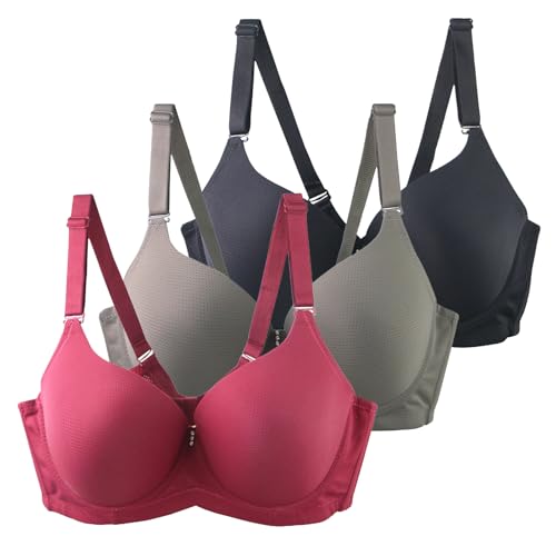 XCXC 3er Pack Damen BHS mit Bügel Große Größen Klassische-BH Frauen Push-Up BH mit verstellbaren Trägern, Atmungsaktiv, Elegantes Design, Komfortabel Unterwäsche für den Alltag von XCXC