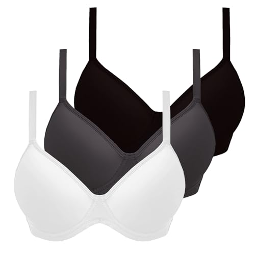 XCXC 3er-Pack Damen BHS mit Bügel Push-Up Soft BH Frauen Bequemer Bügelloser Klassische-BH mit Verstellbaren Trägern Perfekte Passform Bra Set für Alltag und Freizeit von XCXC