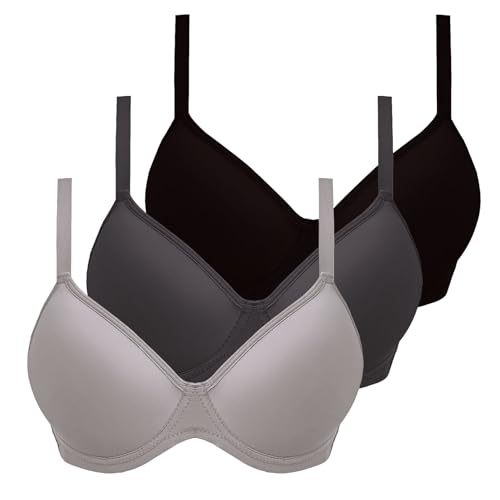 XCXC 3er-Pack Damen BHS mit Bügel Push-Up Soft BH Frauen Bequemer Bügelloser Klassische-BH mit Verstellbaren Trägern Perfekte Passform Bra Set für Alltag und Freizeit von XCXC
