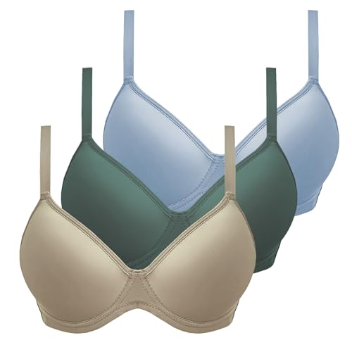XCXC 3er-Pack Damen BHS mit Bügel Push-Up Soft BH Frauen Bequemer Bügelloser Klassische-BH mit Verstellbaren Trägern Perfekte Passform Bra Set für Alltag und Freizeit von XCXC
