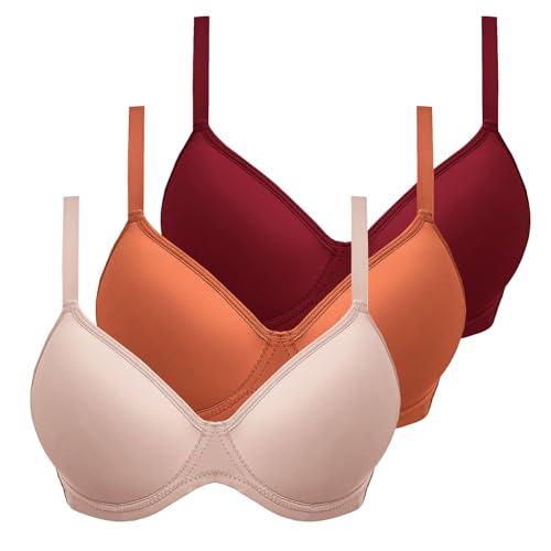 XCXC 3er-Pack Damen BHS mit Bügel Push-Up Soft BH Frauen Bequemer Bügelloser Klassische-BH mit Verstellbaren Trägern Perfekte Passform Bra Set für Alltag und Freizeit von XCXC