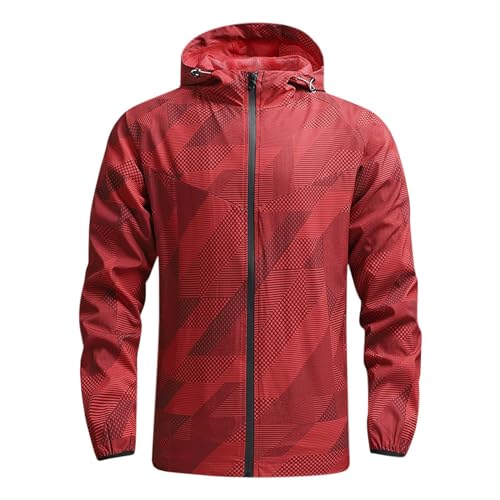 XCXC Jacke Herren Übergangsjacke mit Kapuze Männer Regenjacke Softshelljacke mit Reißverschluss Herren Winddicht Outdoorjacke Herbstjacke Winterjacke Wintermantel Kapuzenjacke Trenchcoat von XCXC