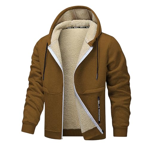 XCXC Winterjacke Herren Gefütterte Jacke mit Kapuze Männer Einfarbiges Mantel mit Reißverschluss Herren Winddicht Outdoorjacke Wärmend Jacke Mantel Wintermantel XCXC Winterjacke Herren Gefütterte Jacke mit Kapuze Männer Einfarbiges Mantel mit Reißverschluss Herren Winddicht Outdoorjacke Wärmend Jacke Mantel Wintermantel von XCXC