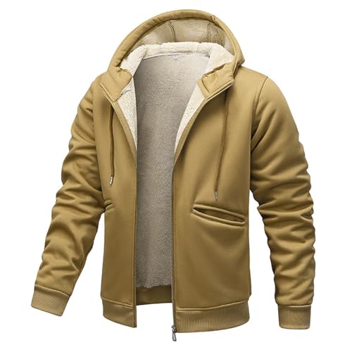 XCXC Winterjacke Herren Gefütterte Jacke mit Kapuze Männer Einfarbiges Mantel mit Reißverschluss Herren Winddicht Outdoorjacke Wärmend Jacke Mantel Wintermantel XCXC Winterjacke Herren Gefütterte Jacke mit Kapuze Männer Einfarbiges Mantel mit Reißverschluss Herren Winddicht Outdoorjacke Wärmend Jacke Mantel Wintermantel von XCXC