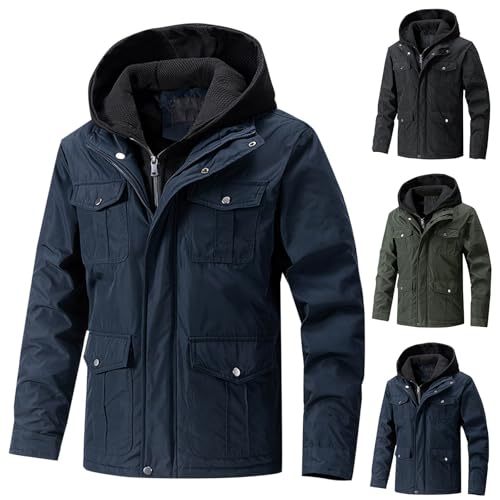 XCXC Winterjacke Herren Gefütterte Jacke mit Kapuze Männer Reißverschluss Pufferjacke Down Coat mit Taschen Herren Winddicht Outdoorjacke Wärmend Jacke Mantel Herbstjacke Wintermantel XCXC Winterjacke Herren Gefütterte Jacke mit Kapuze Männer Reißverschluss Pufferjacke Down Coat mit Taschen Herren Winddicht Outdoorjacke Wärmend Jacke Mantel Herbstjacke Wintermantel von XCXC
