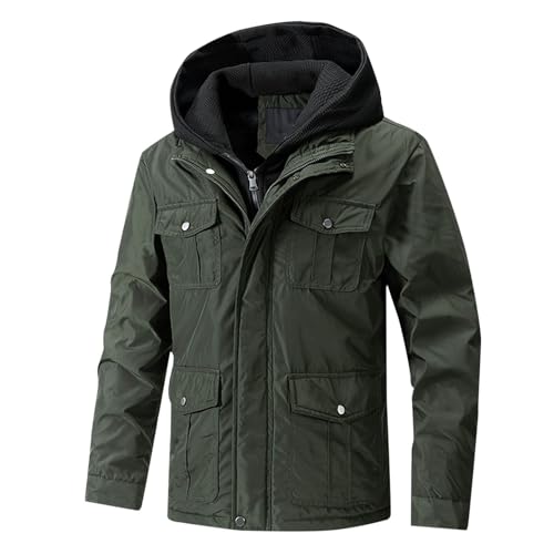 XCXC Winterjacke Herren Gefütterte Jacke mit Kapuze Männer Reißverschluss Pufferjacke Down Coat mit Taschen Herren Winddicht Outdoorjacke Wärmend Jacke Mantel Herbstjacke Wintermantel XCXC Winterjacke Herren Gefütterte Jacke mit Kapuze Männer Reißverschluss Pufferjacke Down Coat mit Taschen Herren Winddicht Outdoorjacke Wärmend Jacke Mantel Herbstjacke Wintermantel von XCXC